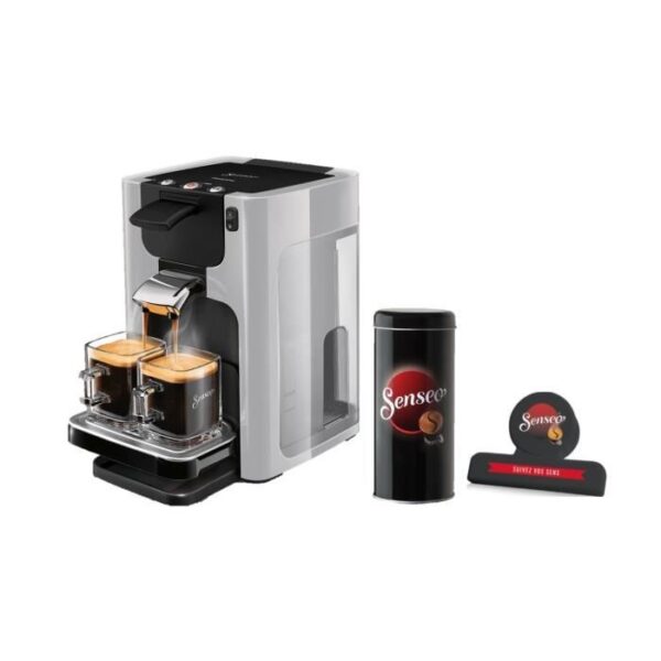PHILIPS SENSEO Quadrante HD7866/11 + Boîte de rangement dosettes + Pince fraîcheur - Gris clair